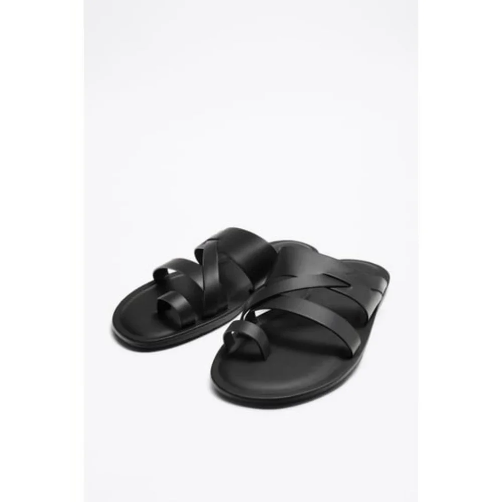 ZARA STRAPPY SANDALS BLACK SIZE 12 | 2708/120